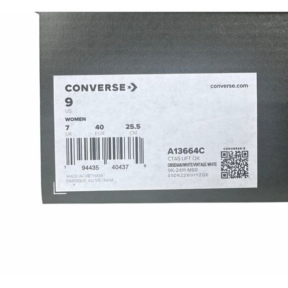 ⭐Chuck Taylor All Star Lift Gingham Sz 9 Womens Shoes Navy White Sneaker A13664C - Picture 9 of 13